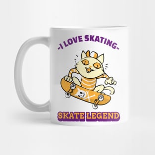 The cat loves skating Mug